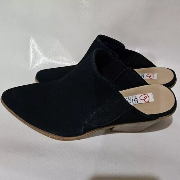 Blondo Norma Mule (Women) Slip On Waterproof Navy Blue Suede Bootie 11M - Picture 3 of 10